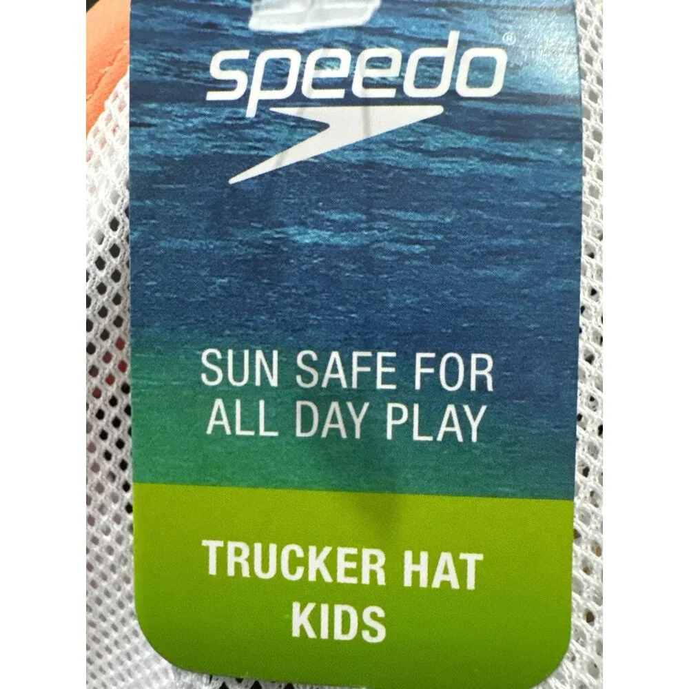 Speedo Kids' Trucker Hat - Orange: Abstract Design, Knit, Lightweight